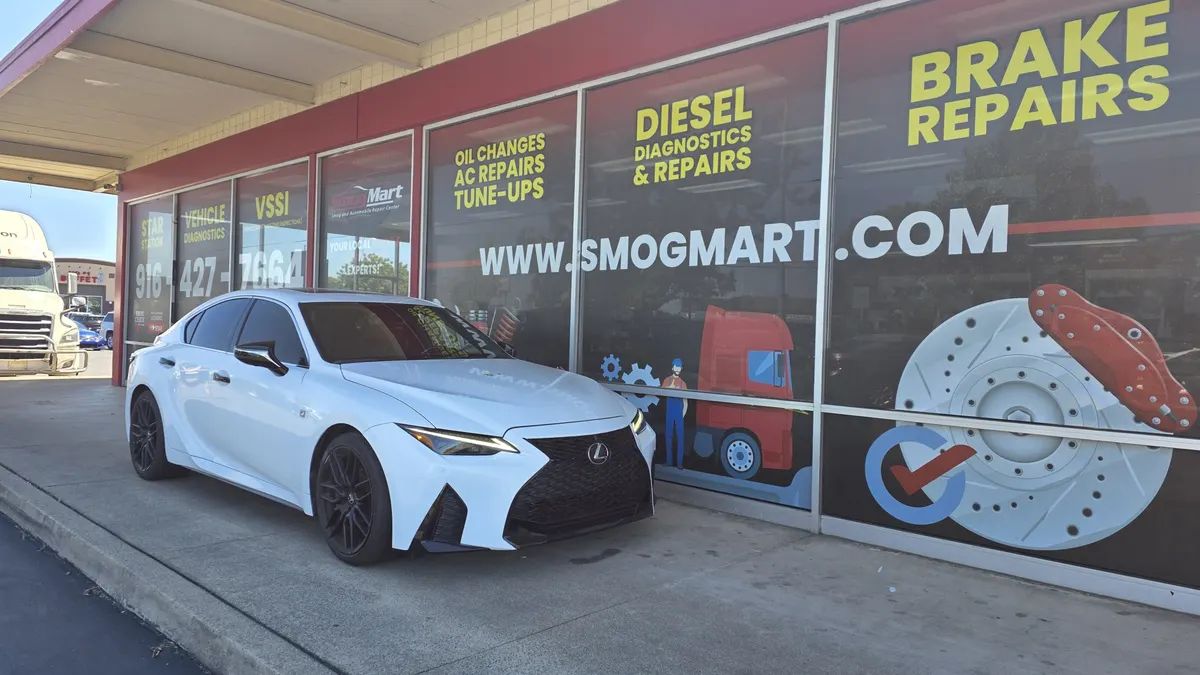 Customer car at Smog Mart