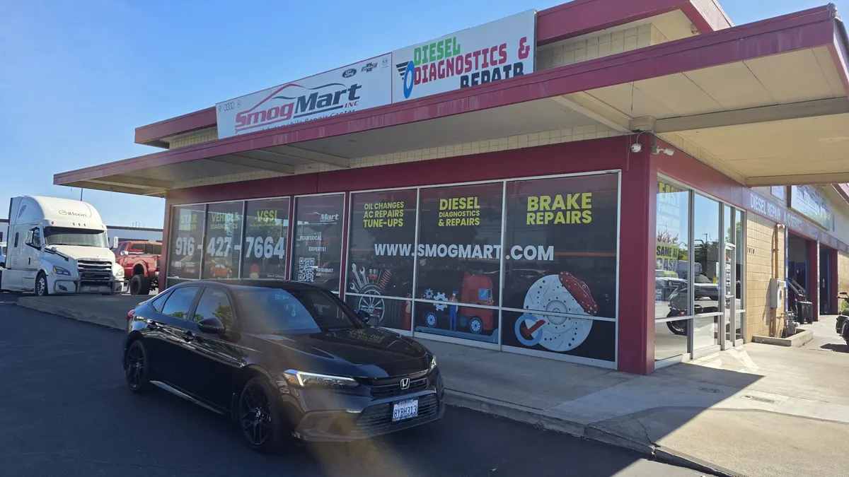 Customer car at Smog Mart in Sacramento